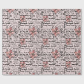 Papier Cadeau Mot de vacances moderne Art Beige Noël (Plat)