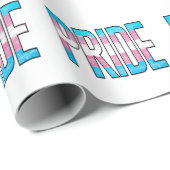 Papier Cadeau Mot du Fierté Trans (Coin rond)