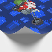 Papier Cadeau motard de xmas santa claus (Coin)