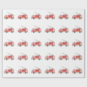 Papier Cadeau Moteur d'incendie de camion-feu (Plat)