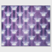 Papier Cadeau Moth blanc violet rayé motif mystique (Plat)