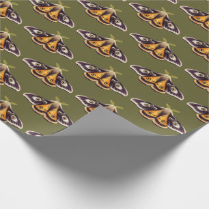 Papier Cadeau Moth Insect Art Goblincore Saturnia Witchy Green