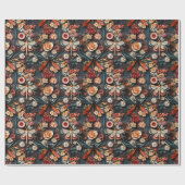 Papier Cadeau Moth rétro et modèle floral de libellule (Plat)