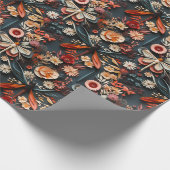 Papier Cadeau Moth rétro et modèle floral de libellule (Coin)