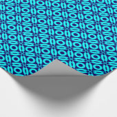 Papier Cadeau Motif 2002 - Cyan sur Deep Navy (Coin)