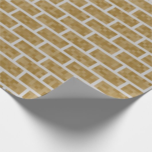 Papier Cadeau Motif à 8 bits Brown de briques de style de (Coin)