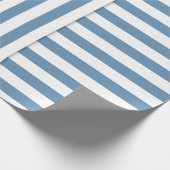 Papier Cadeau motif à bande blanche bleue (Coin)