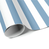 Papier Cadeau motif à bande blanche bleue (Coin rond)