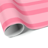 Papier Cadeau Motif à bande variable mignon en rose bonbon (Coin rond)