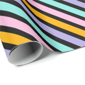Papier Cadeau Motif à bandes multicolores (Coin rond)