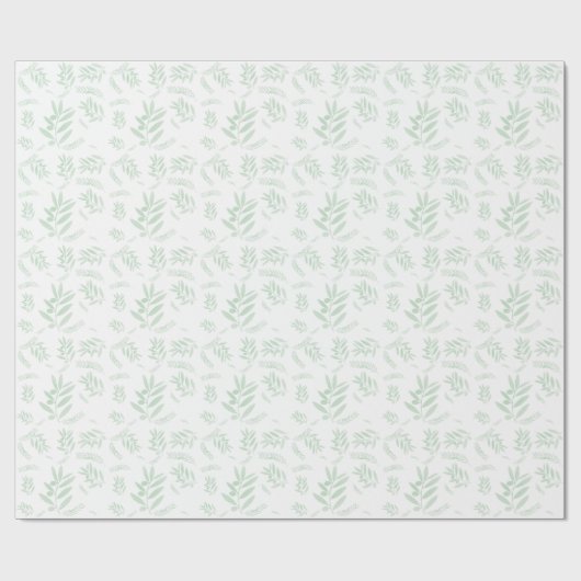 Papier Cadeau Motif à branche d'olivier naturel (Plat)