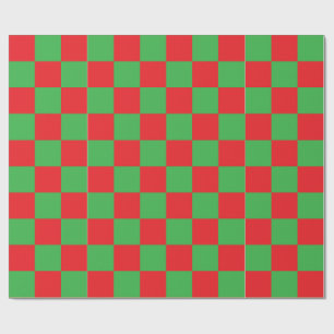 Papier Cadeau Motif à carreaux rouges et verts