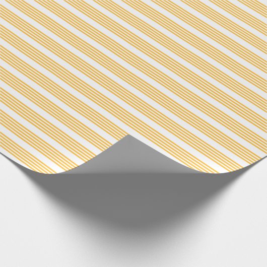 Papier Cadeau Motif à cinq bandes jaune et blanc ensoleillé (Coin)