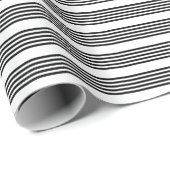 Papier Cadeau Motif à cinq bandes noir et blanc (Coin rond)
