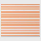 Papier Cadeau Motif à cinq bandes orange et blanc (Plat)