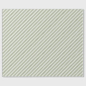 Papier Cadeau Motif à cinq bandes vert et blanc olive (Plat)