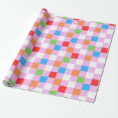 Papier Cadeau Motif à damiers coloré (Déroulé)