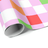 Papier Cadeau Motif à damiers coloré (Coin rond)