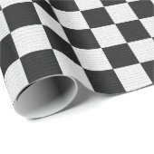 Papier Cadeau Motif À damiers noir et blanc (Coin rond)