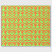 Papier Cadeau Motif à double flèche orange et vert (Plat)