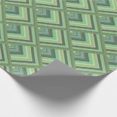 Papier Cadeau Motif à échelle à rayures vert olive (Coin)
