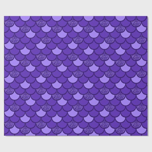 Papier Cadeau Motif à échelle de poisson pourpre avec effet part (Plat)