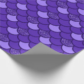 Papier Cadeau Motif à échelle de poisson pourpre avec effet part (Coin)