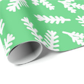 Papier Cadeau Motif à feuilles vertes et blanches (Coin rond)