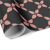 Papier cadeau motif à fleur rose (Coin rond)