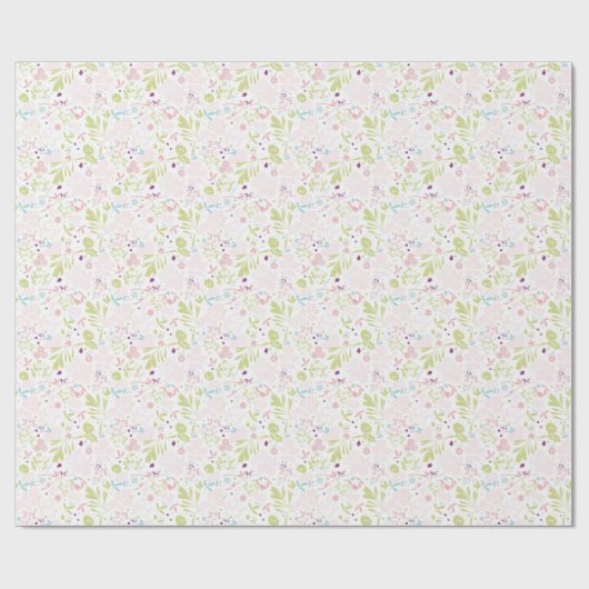 Papier Cadeau motif à fleurs (Plat)