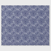 Papier Cadeau Motif à fleurs - Bleu et Blanc (Plat)