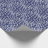 Papier Cadeau Motif à fleurs - Bleu et Blanc (Coin)