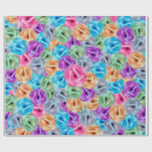 Papier Cadeau motif à fleurs coloré (Plat)