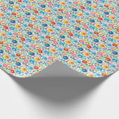 Papier Cadeau Motif à fleurs d'art populaire 2 (Coin)
