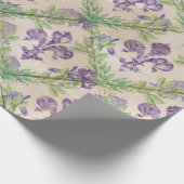 Papier Cadeau motif à fleurs de lis - aquarelle Iris (Coin)