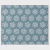 Papier Cadeau Motif à fleurs en bleu et blanc (Plat)