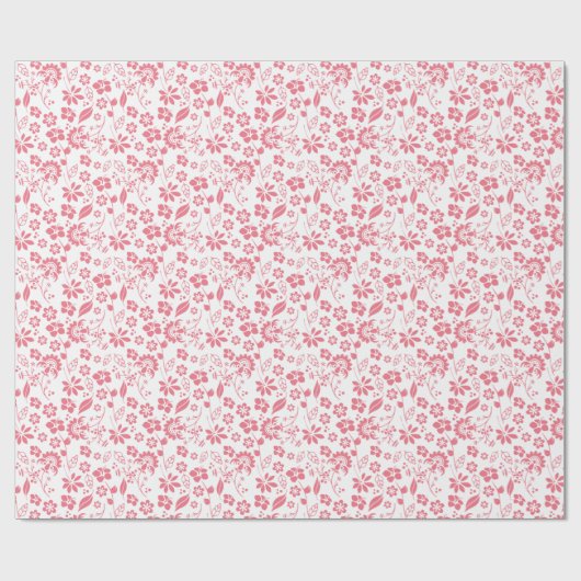 Papier Cadeau Motif à fleurs rose vif moderne (Plat)