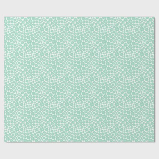 Papier Cadeau Motif à fleurs - Vert (Monnaie) (Plat)