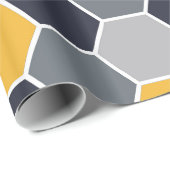 Papier Cadeau Motif à la mode d'hexagone (Coin rond)