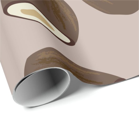 Papier Cadeau Motif à la noix de coco (Coin rond)