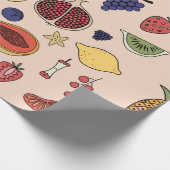 Papier Cadeau Motif à main de fruits (Coin)