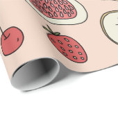 Papier Cadeau Motif à main de fruits (Coin rond)
