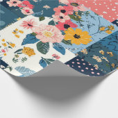 Papier Cadeau Motif à maquillage floral gras (Coin)