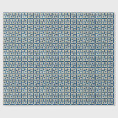 Papier Cadeau Motif à patchwork bleu et blanc (Plat)