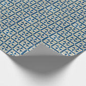 Papier Cadeau Motif à patchwork bleu et blanc (Coin)