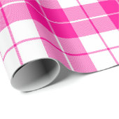 Papier Cadeau Motif à pâte blanche et rose chaud|Grand| (Coin rond)