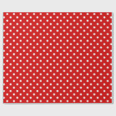 Papier Cadeau Motif À petits pois blanc simple et chic sur rouge (Plat)