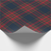 Papier Cadeau Motif à plaid bleu de la Marine rouge (Coin)