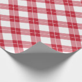 Papier Cadeau Motif à plaid diagonal rouge et blanc (Coin)