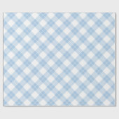 Papier Cadeau Motif à plaid diagonale bleu clair et blanc (Plat)